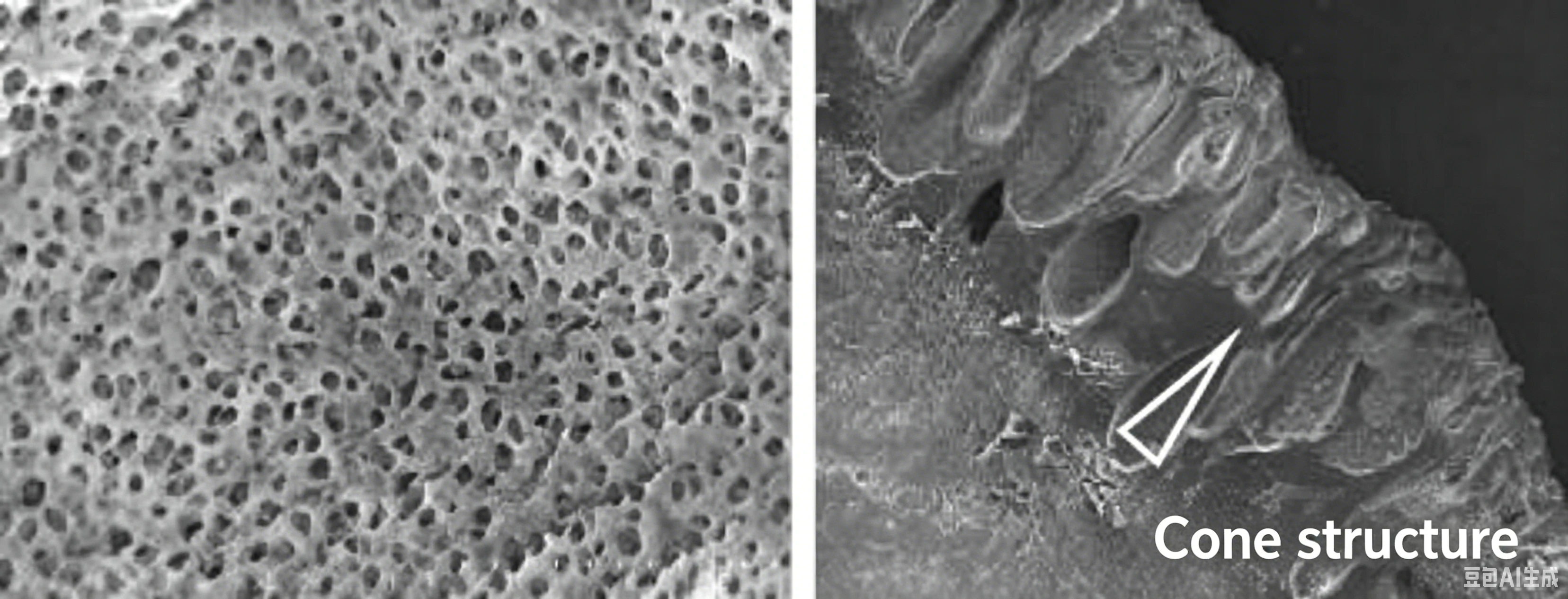 Three-Dimensional Cone Pore Architecture